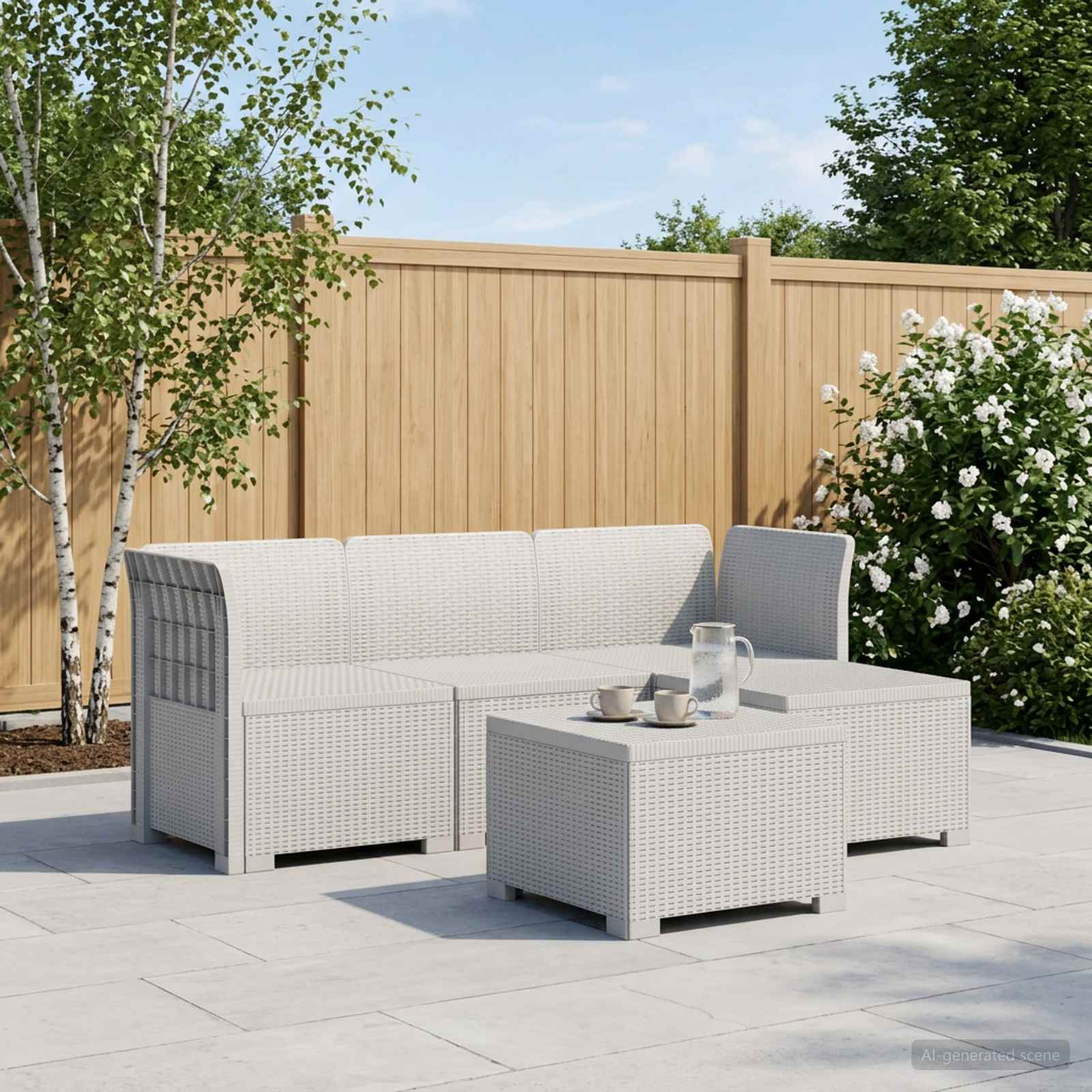 Personers Have Sofa Rattan Look Hvid