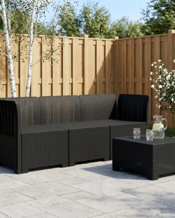 Personers Havemøbel Sofa Rattan Look Antracit