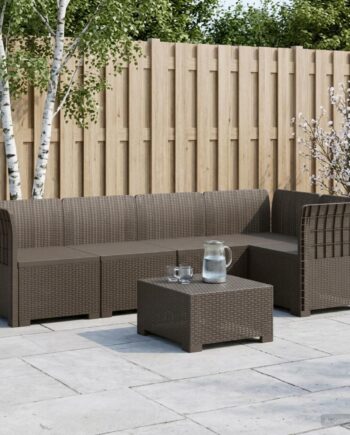 Personers Havemøbel Sofa Rattan Look Lysegrå