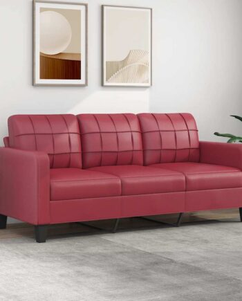 Personers Sofa 180 Kunstlæder Vinrød