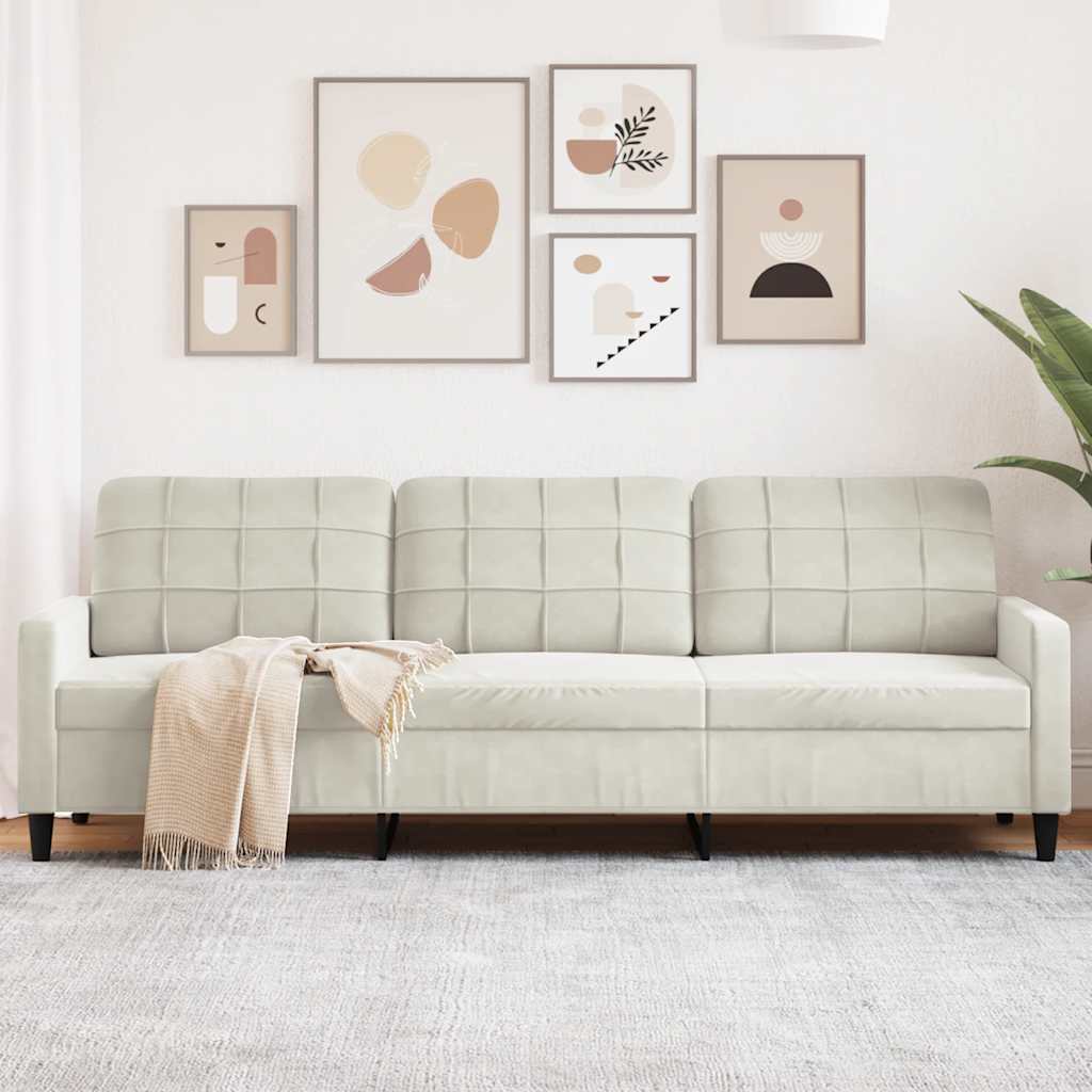 Personers Sofa 210 Fløjl Cremefarvet