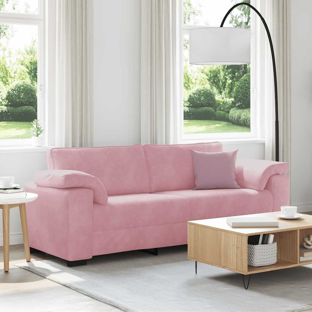 Personers Sofa 220x77x82 Fløjl Lyserød
