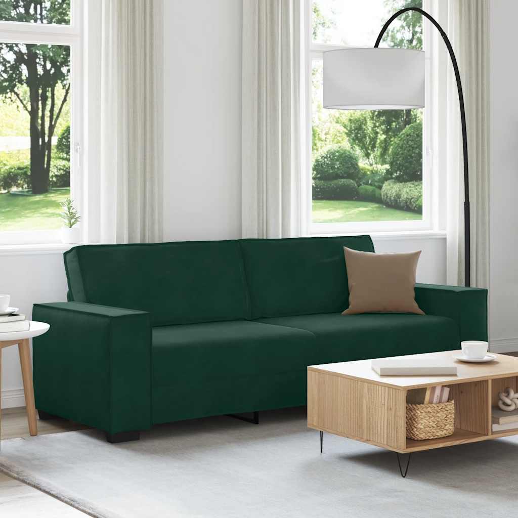 Personers Sofa 220x78x84 Fløjl Mørkegrøn