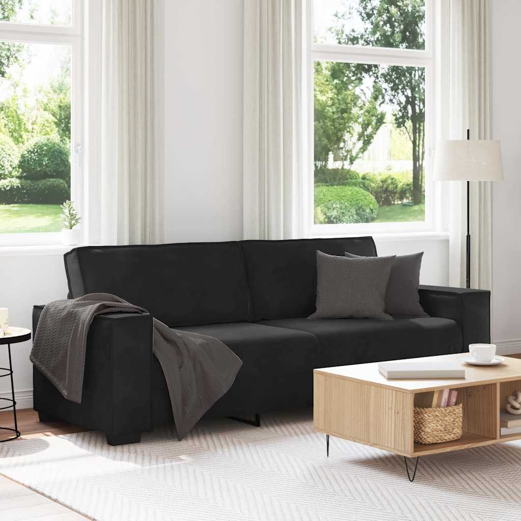 Personers Sofa 220x78x84 Velour Sort