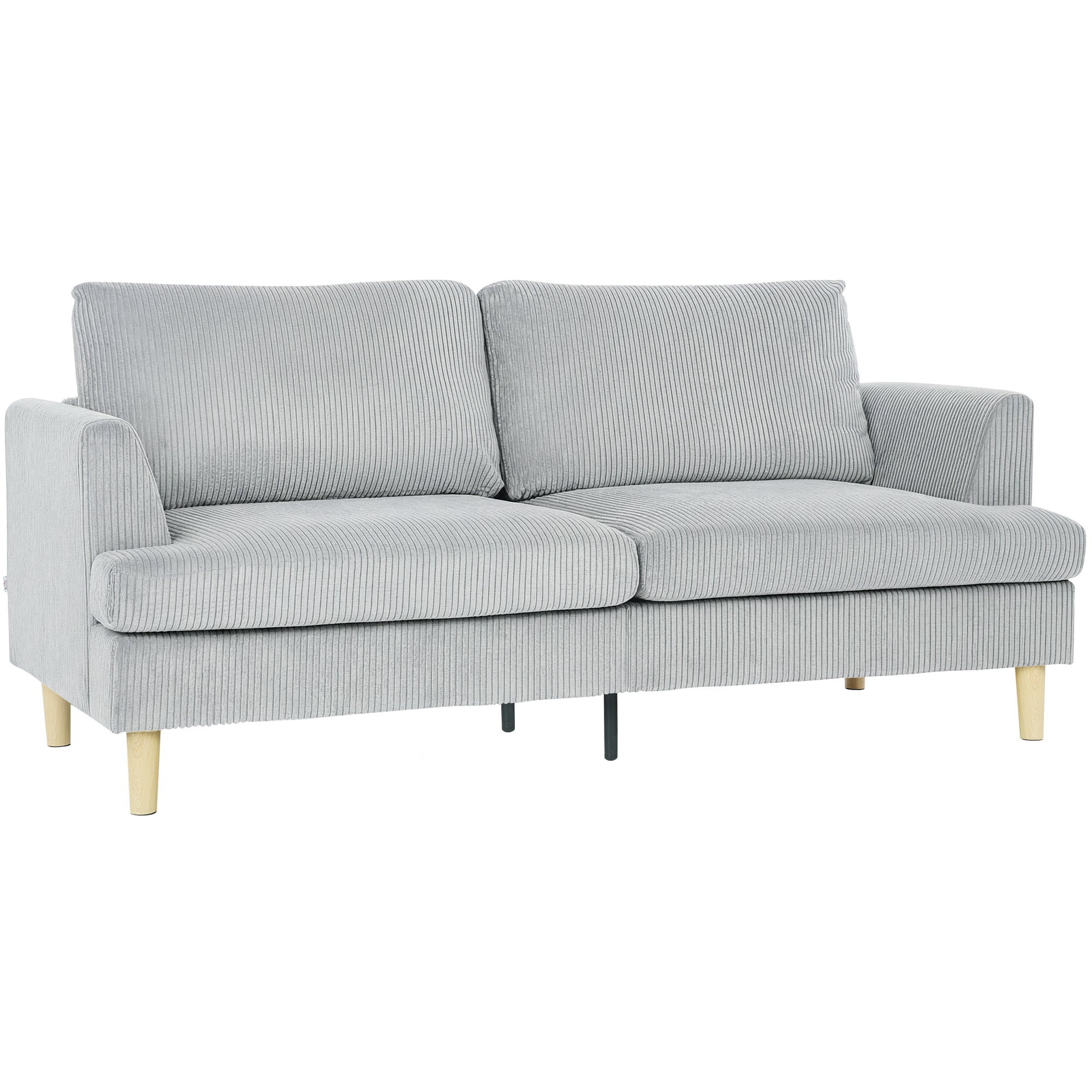 Personers Sofa Armlænssofa Polstret Sofa Med Fløjlslook Til Stue Lysegrå