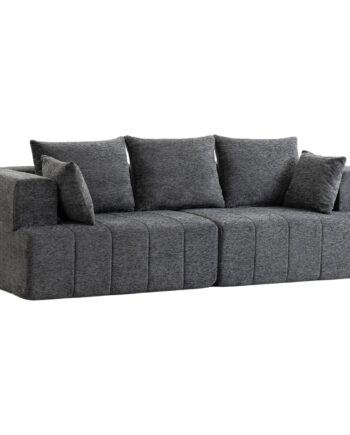 Personers Sofa Cloud Sofa Lavet Chenille Med Tyk Fjederkernepolstring Bredt Dybt Sæde Brede Armlæn Hynder Grå