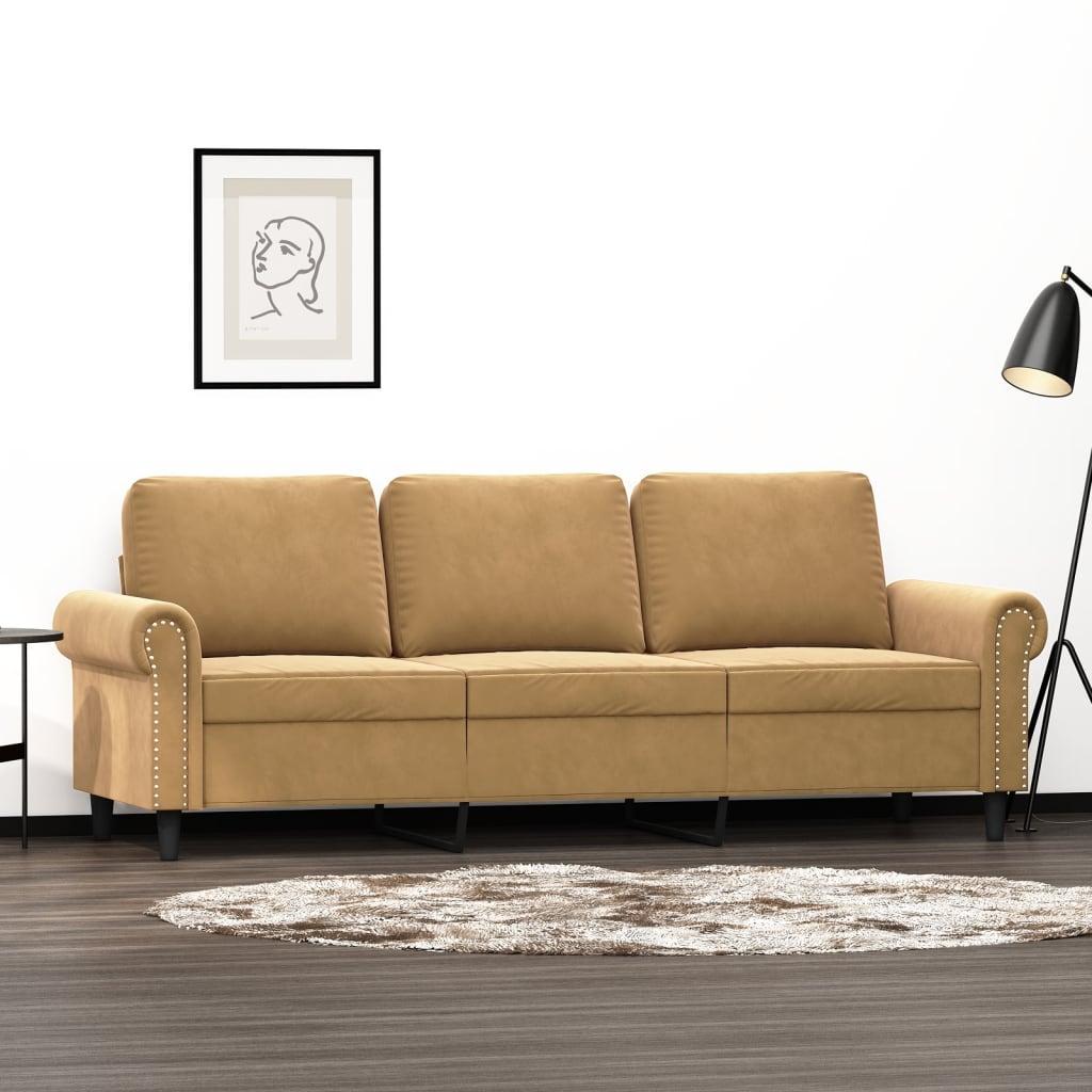 Personers Sofa Fløjl 180 Sædebredde Brun