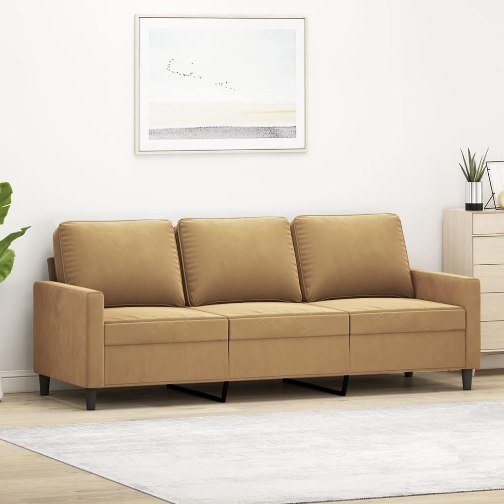 Personers Sofa Fløjl Brun Sædebredde 180