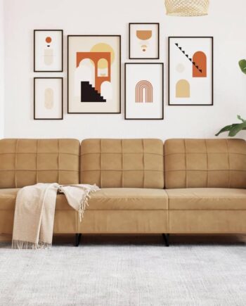Personers Sofa Fløjl Brun Sædebredde 210