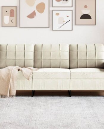 Personers Sofa Fløjl Cremefarvet 197