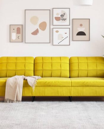 Personers Sofa Fløjl Gul 210 Sædebredde