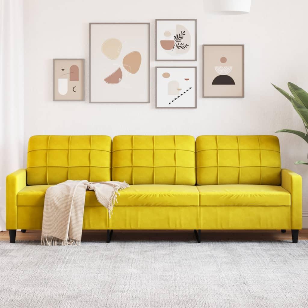 Personers Sofa Fløjl Gul 210 Sædebredde