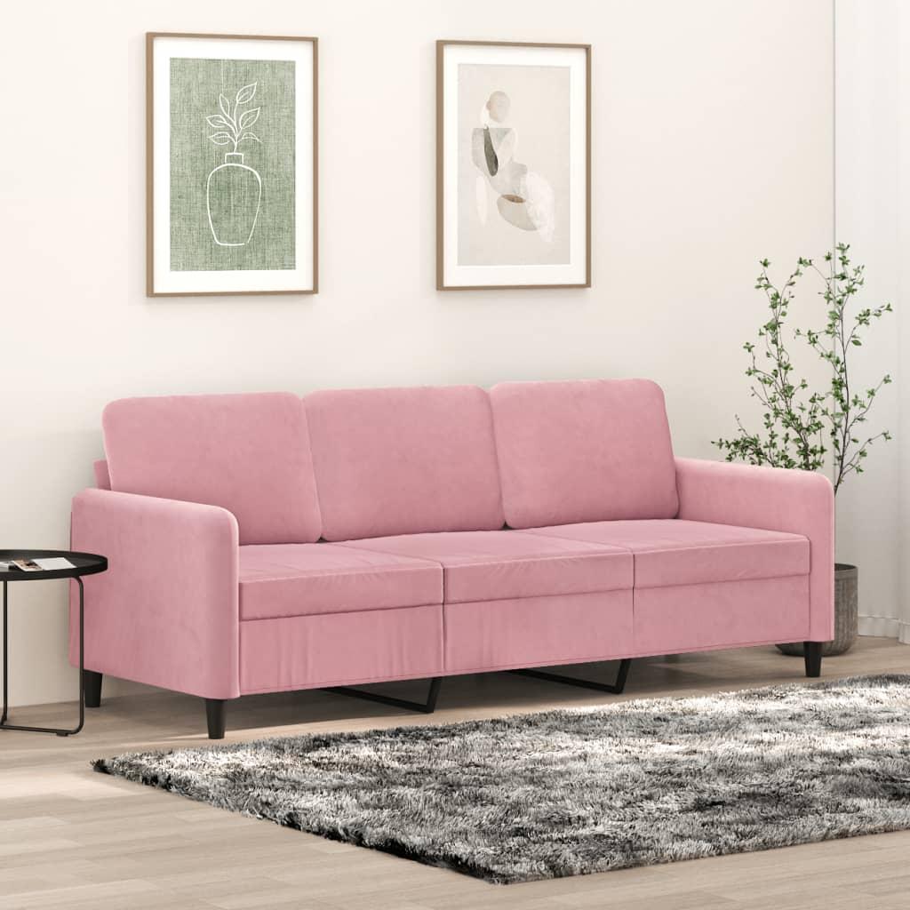 Personers Sofa Fløjl Lyserød 198