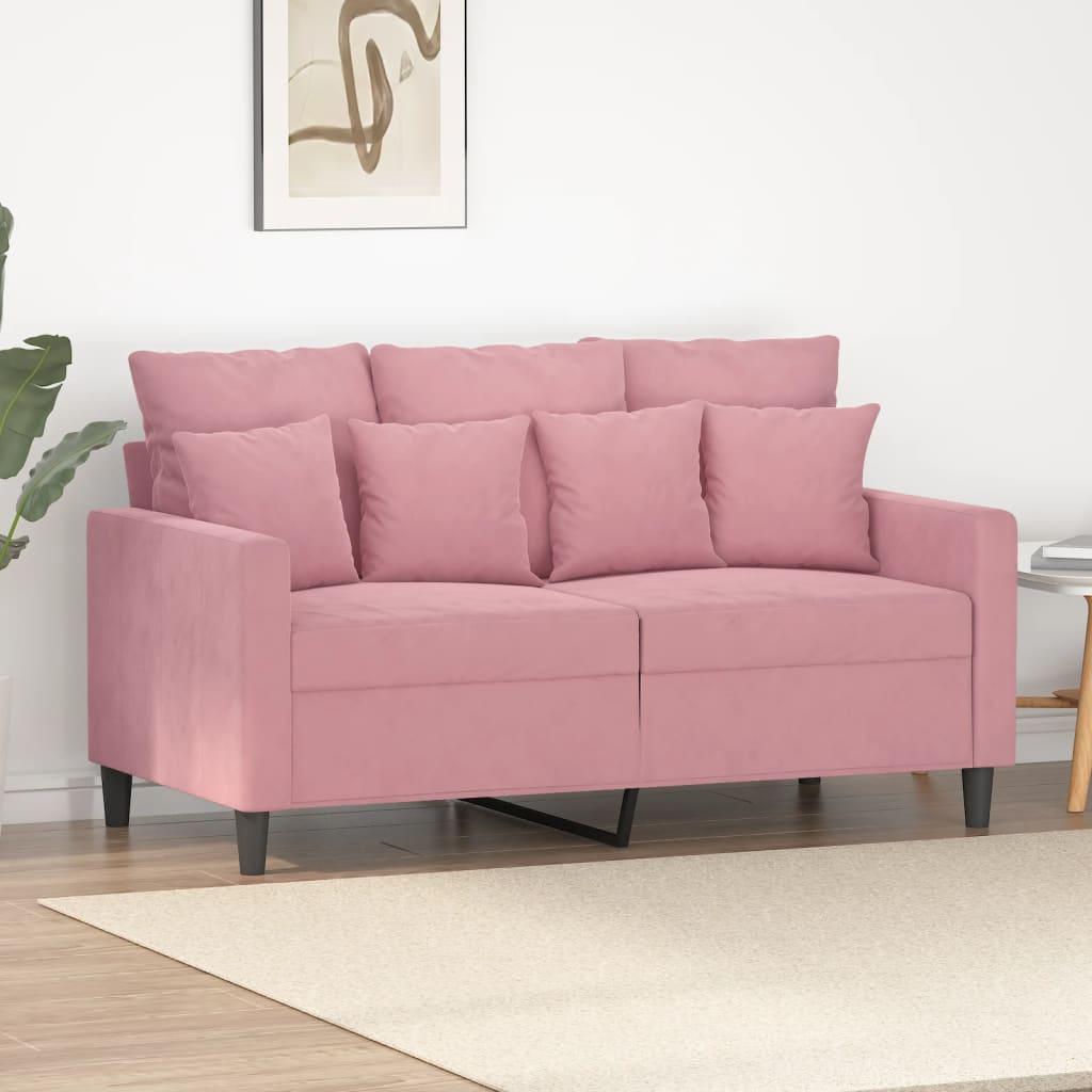 Personers Sofa Fløjl Lyserød Sædebredde 120