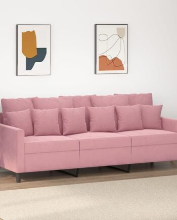 Personers Sofa Fløjl Lyserød Sædebredde 180