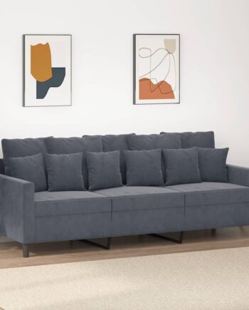 Personers Sofa Fløjl Mørkegrå Sædebredde 180
