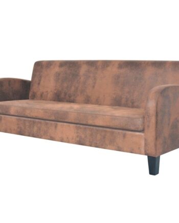 Personers Sofa Imiteret Ruskind Brun