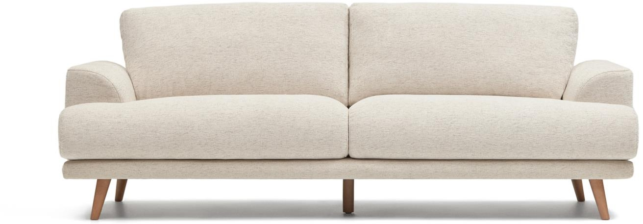 Personers Sofa Kave Home Karin Beige Chenille Aftageligt Betræk Valnødben L231d97h92