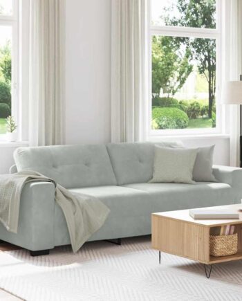 Personers Sofa Lysegrå 220x78x80 Fløjl