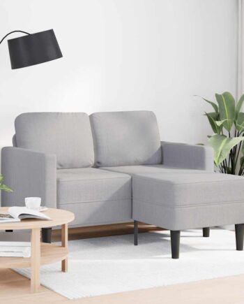 Personers Sofa Med Chaiselong Formet 125 Stof Lysegrå