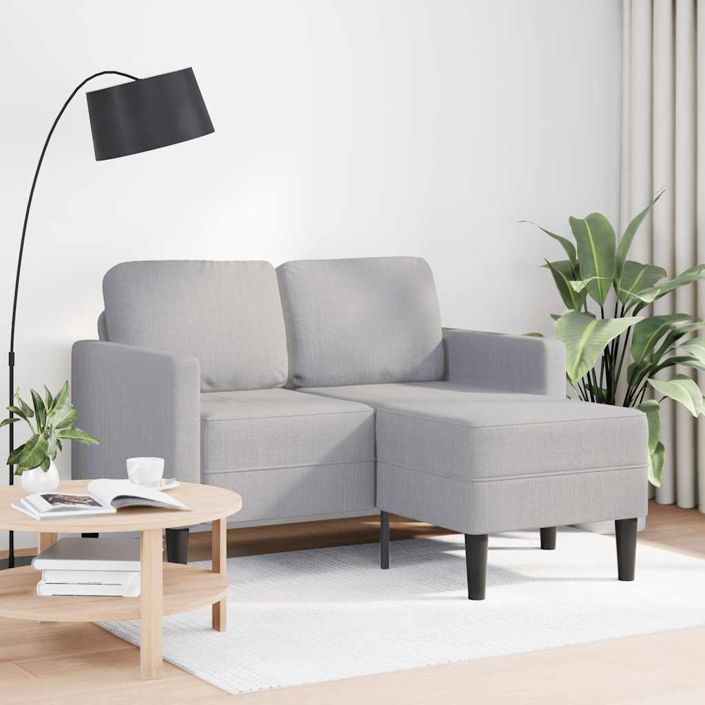 Personers Sofa Med Chaiselong Formet 125 Stof Lysegrå