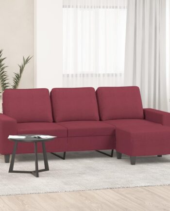 Personers Sofa Med Fodskammel 214 Stof Vinrød