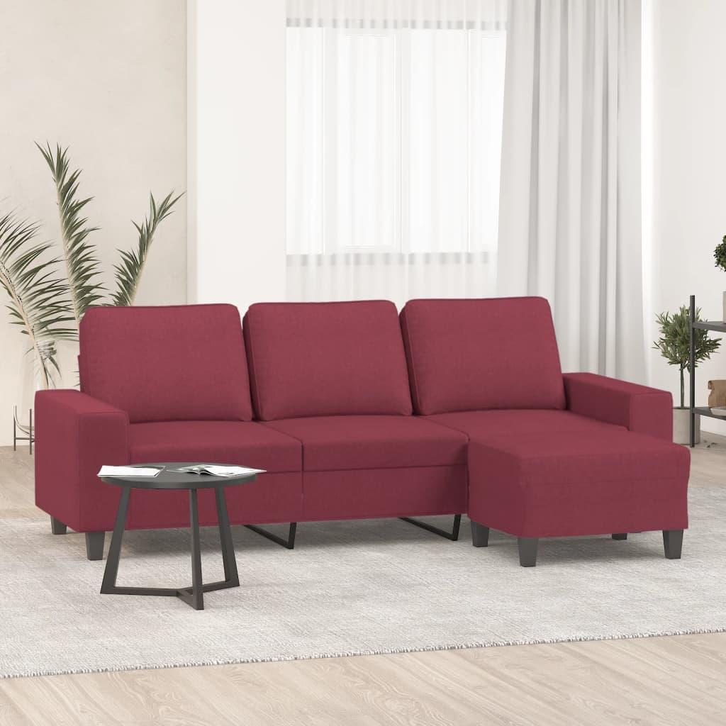 Personers Sofa Med Fodskammel 214 Stof Vinrød