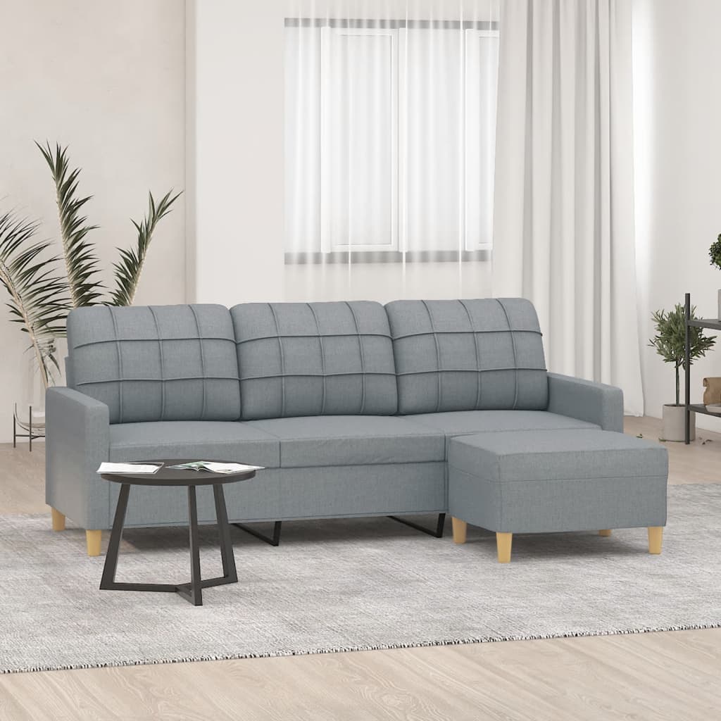 Personers Sofa Med Fodskammel Stof Brun 180