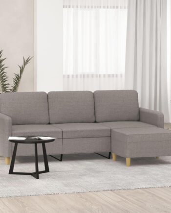 Personers Sofa Med Fodskammel Stof Gråbrun 198