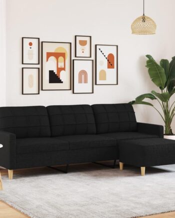 Personers Sofa Med Fodskammel Stof Sort 226