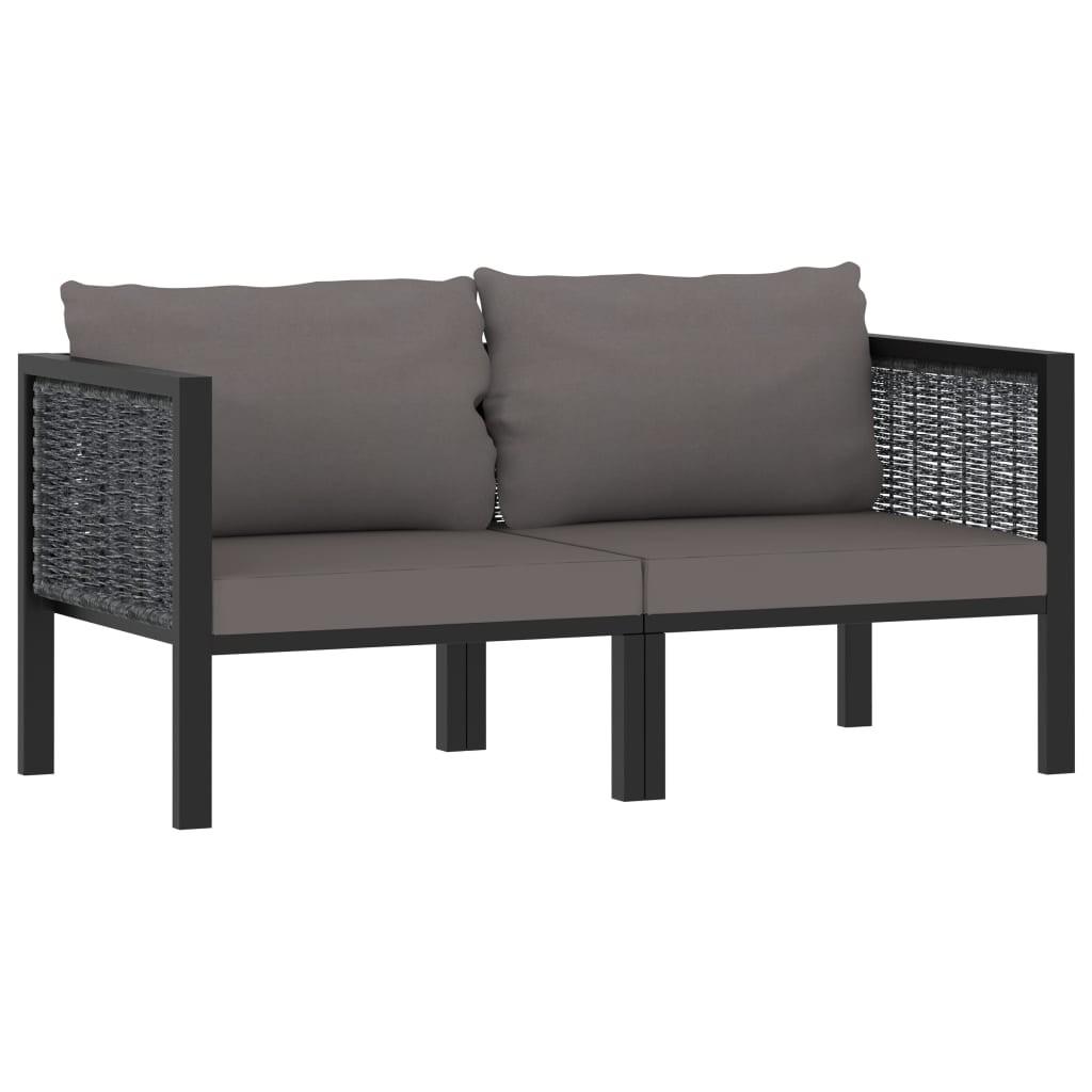 Personers Sofa Med Hynder Polyrattan Antracitgrå