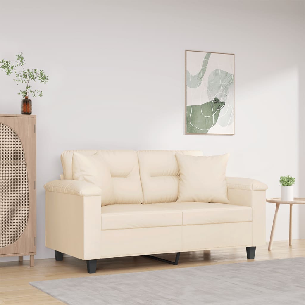 Personers Sofa Med Puder 120 Mikrofiberstof Beige