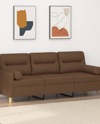 Personers Sofa Med Pyntepuder 180 Stof Brun