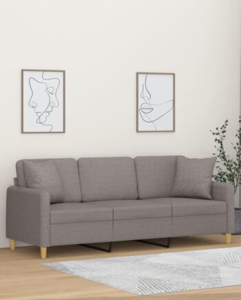Personers Sofa Med Pyntepuder Stof Gråbrun 180