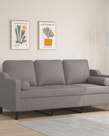 Personers Sofa Med Pyntepuder Stof Gråbrun 198