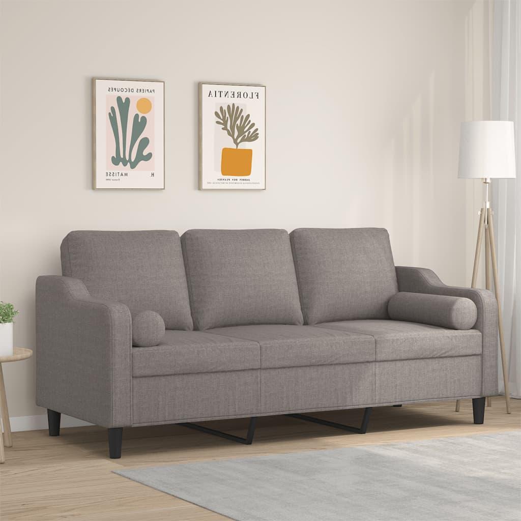 Personers Sofa Med Pyntepuder Stof Gråbrun 198