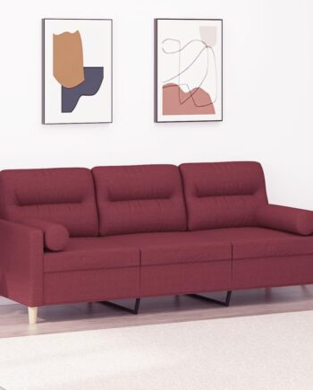 Personers Sofa Med Pyntepuder Stof Vinrød 180