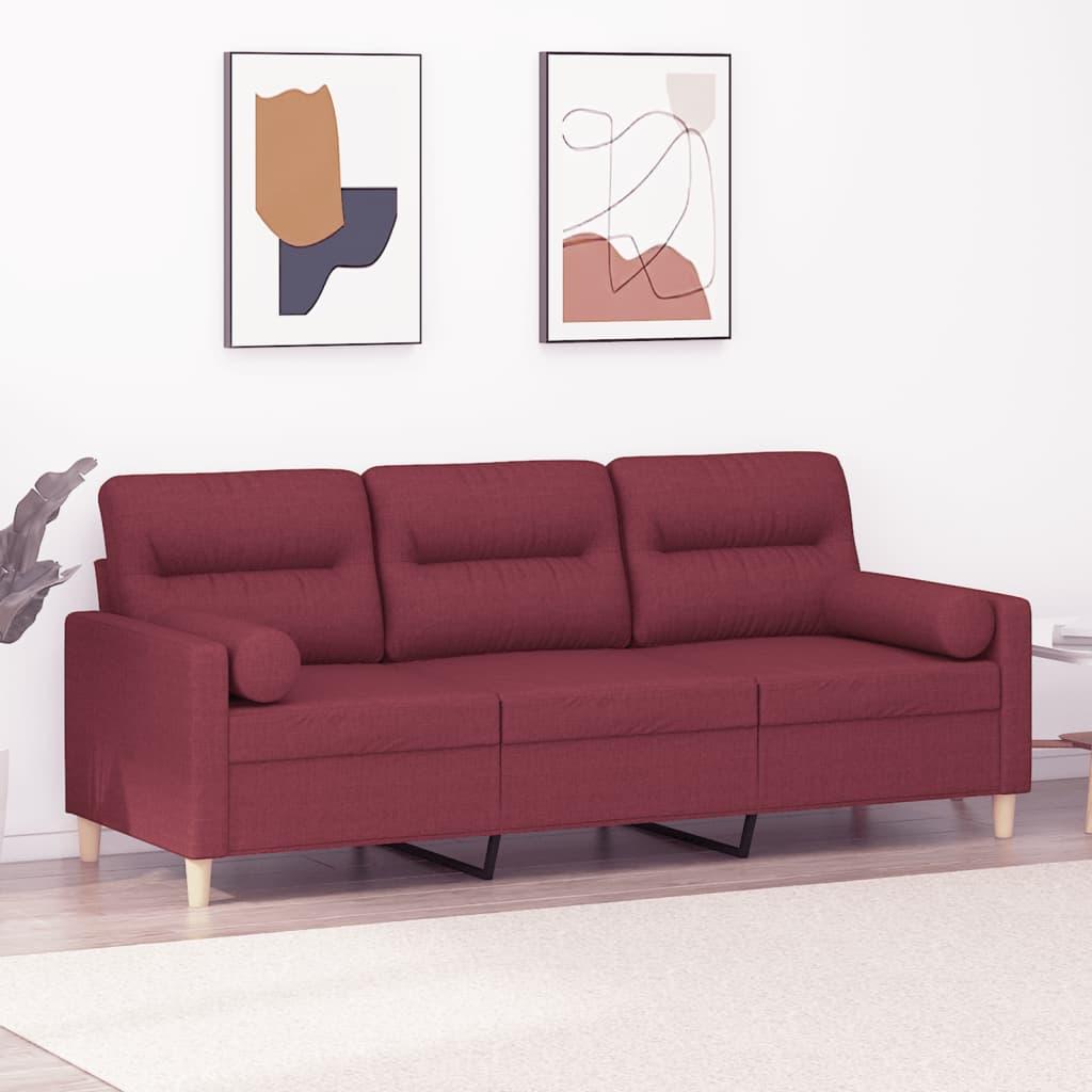 Personers Sofa Med Pyntepuder Stof Vinrød 180