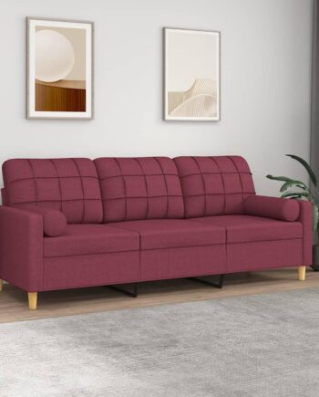 Personers Sofa Med Pyntepuder Stof Vinrød 198