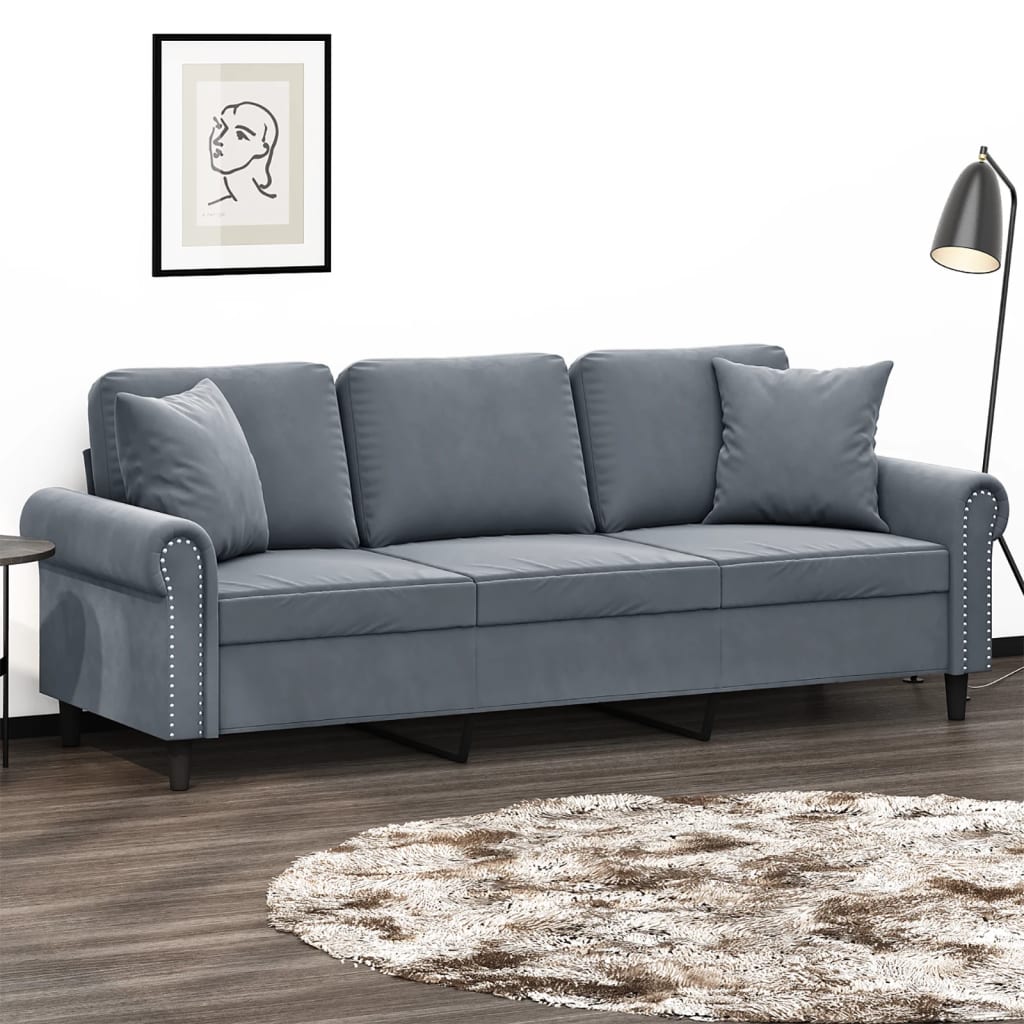 Personers Sofa Med Pyntepuder Velour 120 Gul