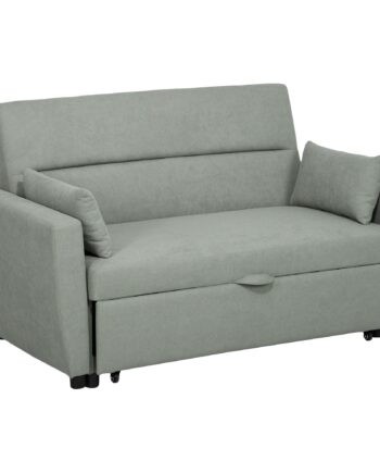 Personers Sofa Med Sengefunktion Justerbar Ryglæn Polstret Sofa Fløjlslook Til Stue Soveværelse Lysegrå