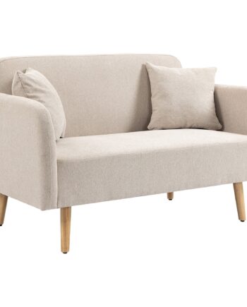 Personers Sofa Moderne Design Inklusive Hynder Træben 130 Cremefarvet