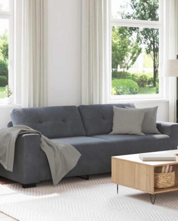 Personers Sofa Mørkegrå 220x78x80 Fløjl