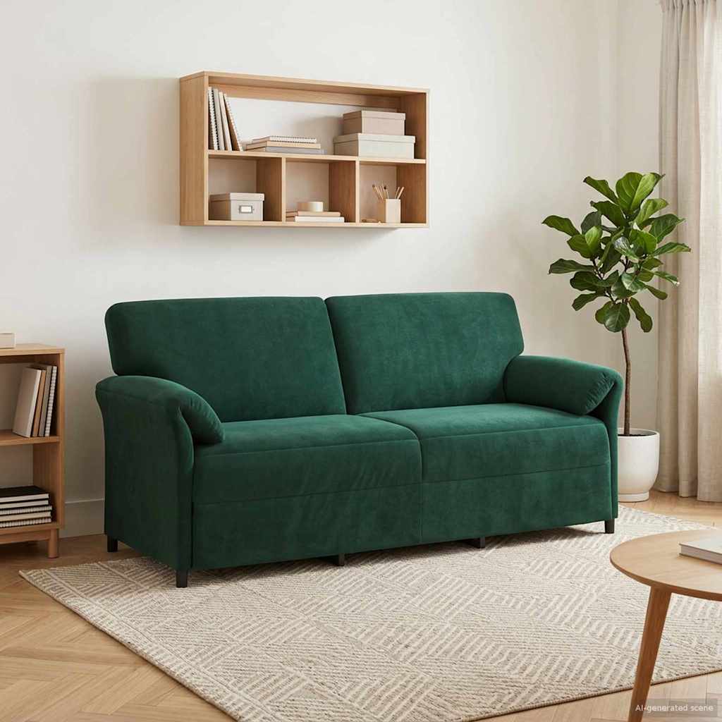 Personers Sofa Mørkegrøn 198 Fløjl
