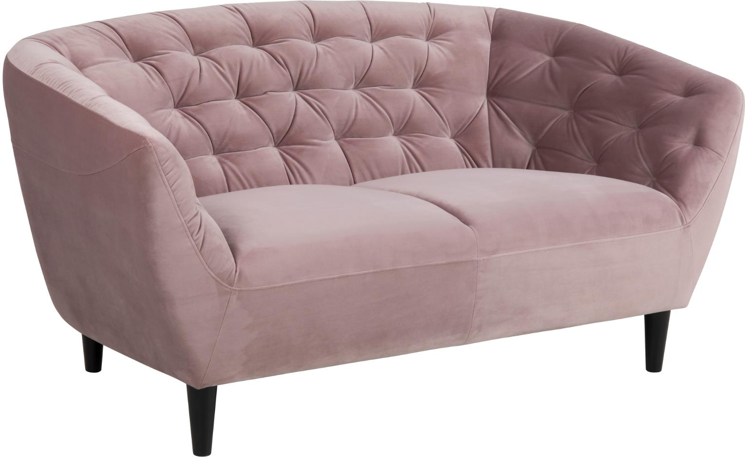 Personers Sofa Signature Vella Støvet Rosa Vic Stof Sorte Koniske Gummitræsben B112