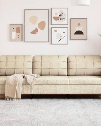 Personers Sofa Stof Cremefarvet 210 Sædebredde