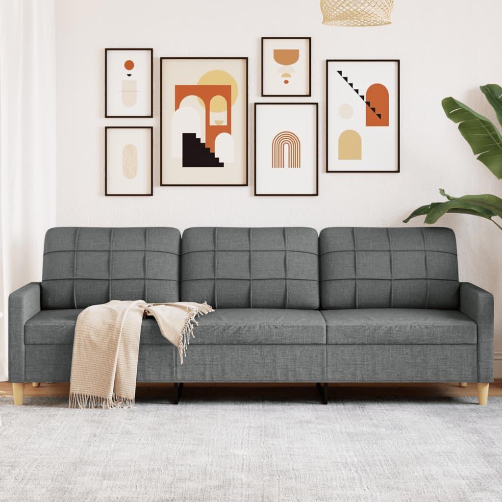 Personers Sofa Stof Mørkegrå 210 Sædebredde