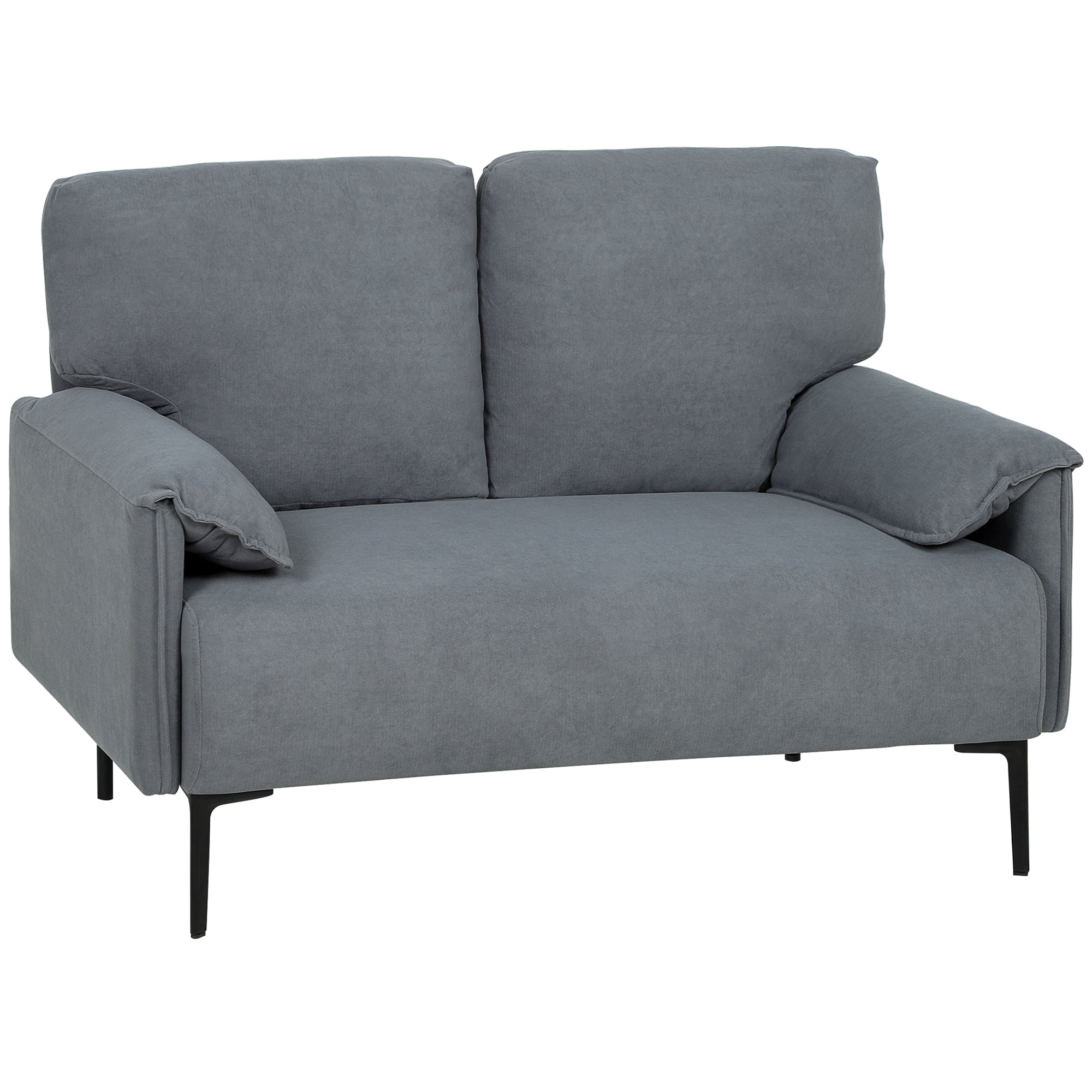 Personers Sofa Tykke Hynder Fløjlsbetræk Polstret Sofa Sort
