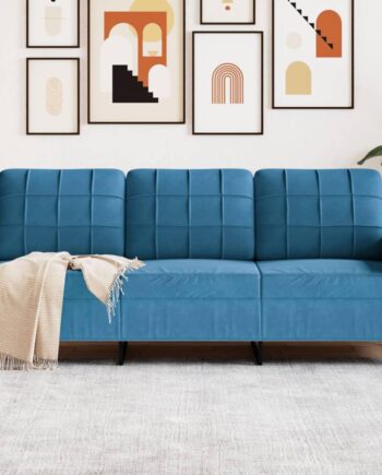 Personers Sofa Velour Blå 180 Sædebredde
