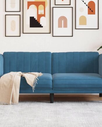 Personers Sofa Velour Blå Polstret Moderne